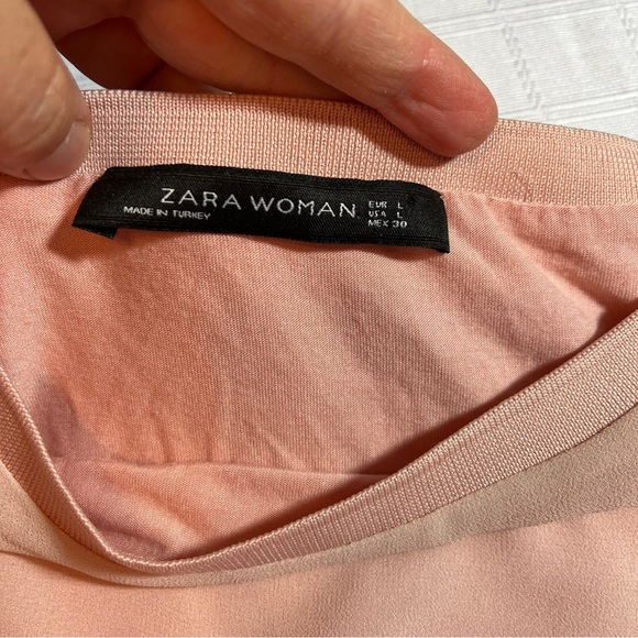 Zara Soft Pink Ethereal Scandi Girl Fairy Blouse Women's L Flowy Lagenlook - Picture 6 of 8